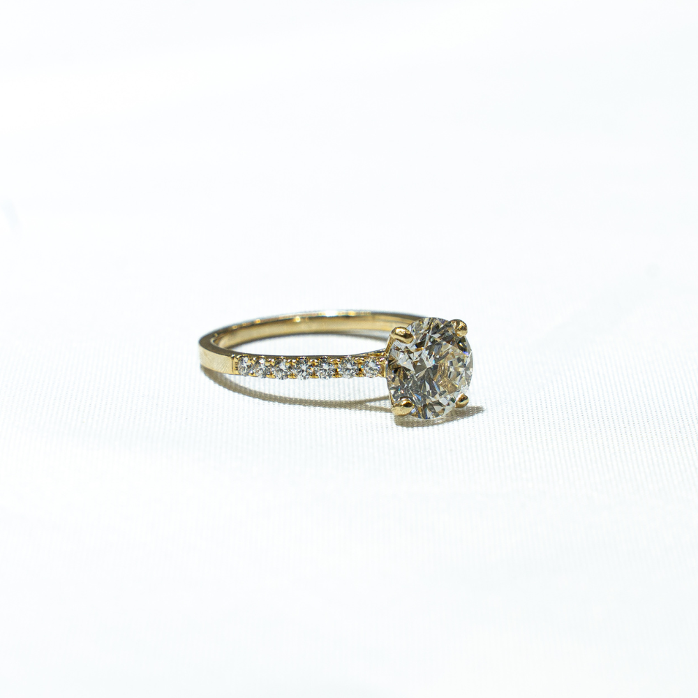 Custom 2ct Lab Diamond VVS2 D Color (Certified) 14k Gold