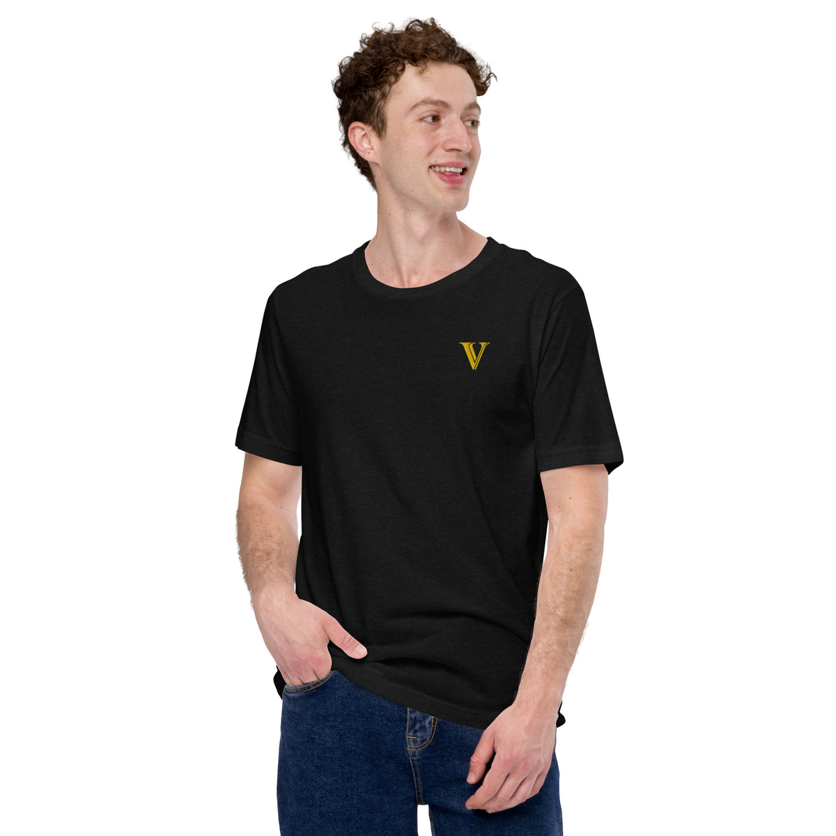 VV Embroidered T-Shirt (Black/Gold)