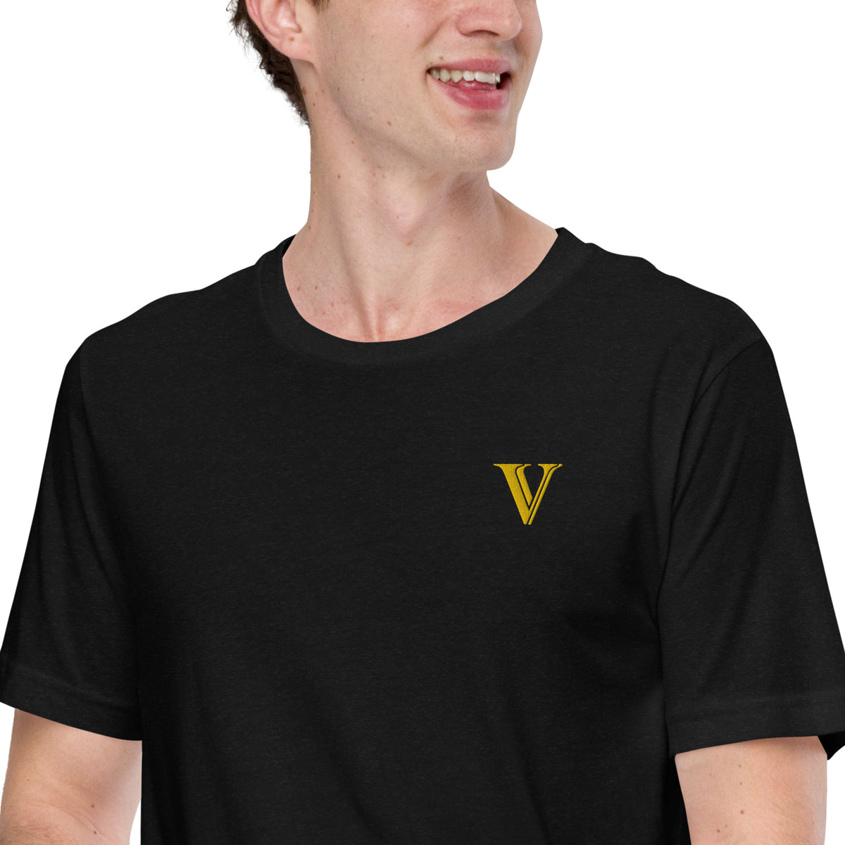 VV Embroidered T-Shirt (Black/Gold)